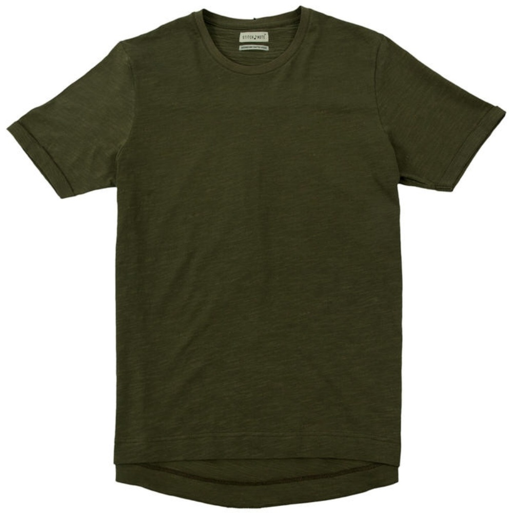 Stitch Note Short Sleeve T-shirt Cuffed Sleeves